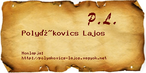 Polyákovics Lajos névjegykártya